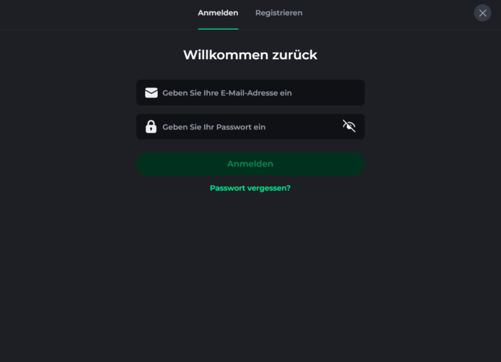 BetOnRed Login Vorgang